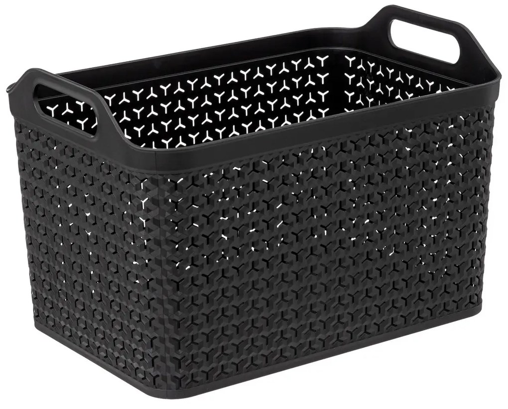 Plastikowy kosz na pranie, czarny