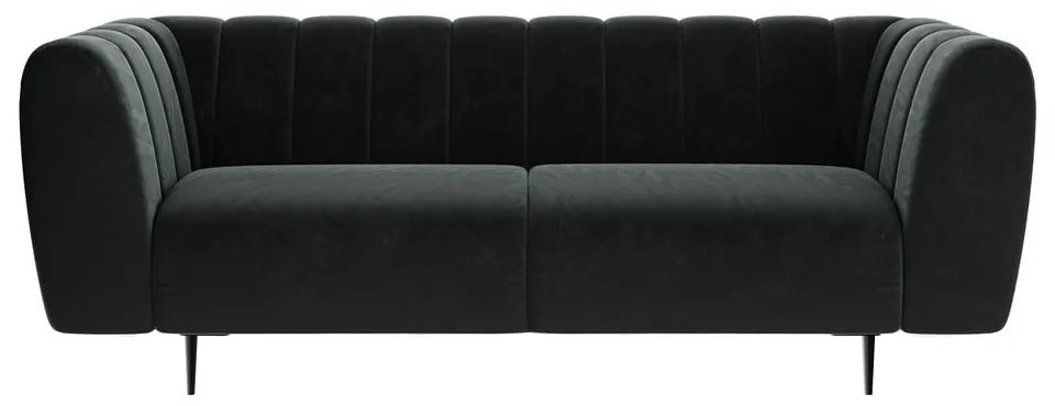 Ciemnoszara aksamitna sofa Ghado Shel, 210 cm