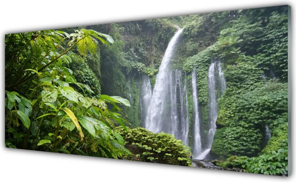 Szkło do Kuchni na Ścianę Orzeźwiający Wodospad Leśny