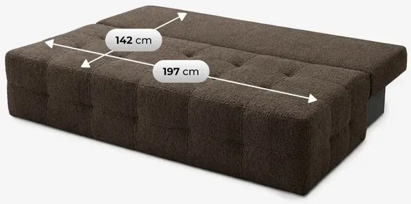 Sofa z Funkcją Spania MORANA Mocca Boucle Nowoczesna
