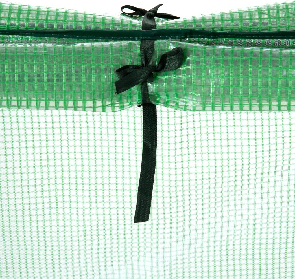 Outsunny Szklarnia Foliowa z Okienkiem Cieplarnia na Pomidory Skrzynia Inspektowa Wytrzymała 180x90x70cm Zielona | Aosom PL