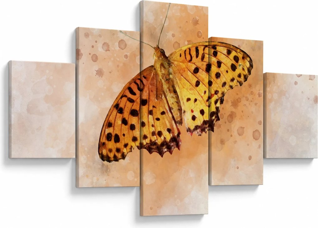 Obraz - Pomarańczowy motyl, akwarela (125x70 cm)