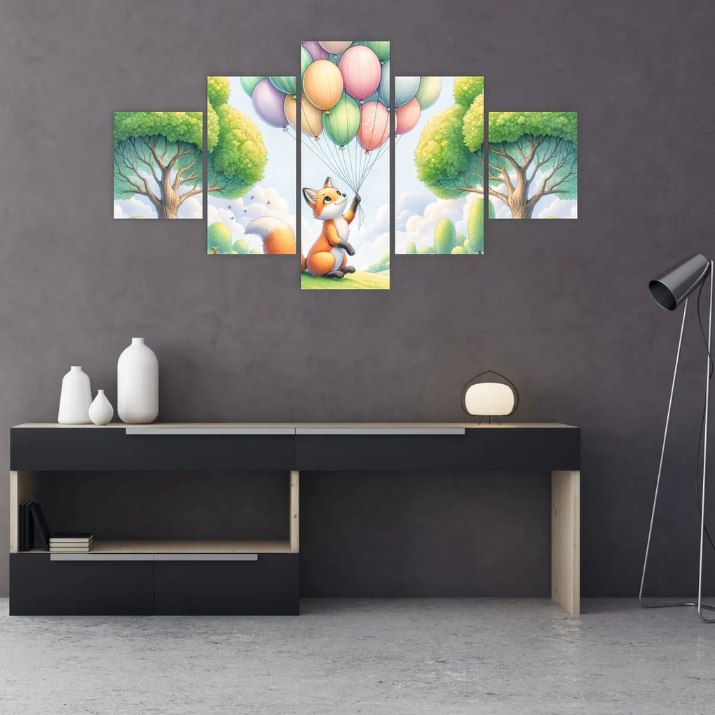 Obraz – Szczęśliwy lis (125x70 cm)