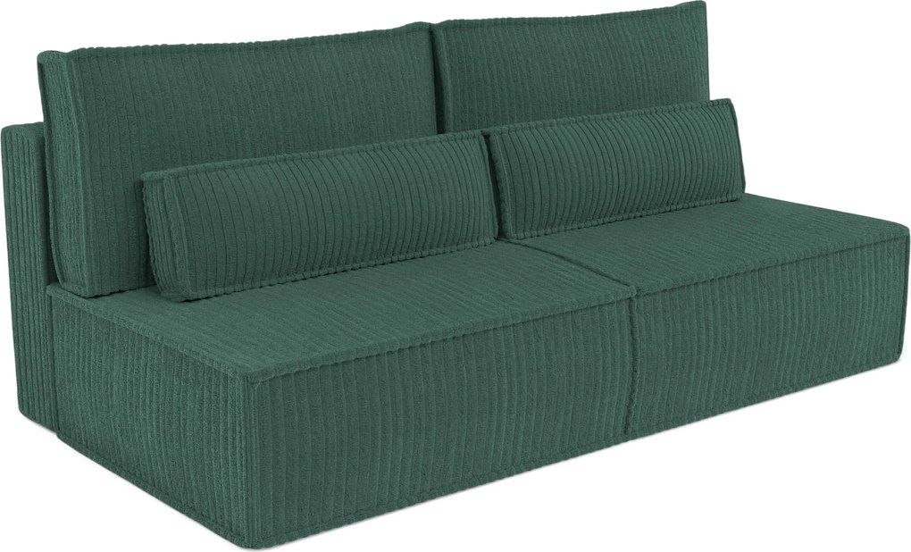 Masseno Sofa LINO z funkcją spania i pojemnikiem na pościel - Butelkowa zieleń - TILIA 39