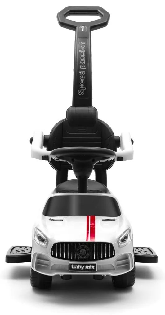 Baby Mix Odpychacz z dźwiękiem i prowadnicą Racer, biały