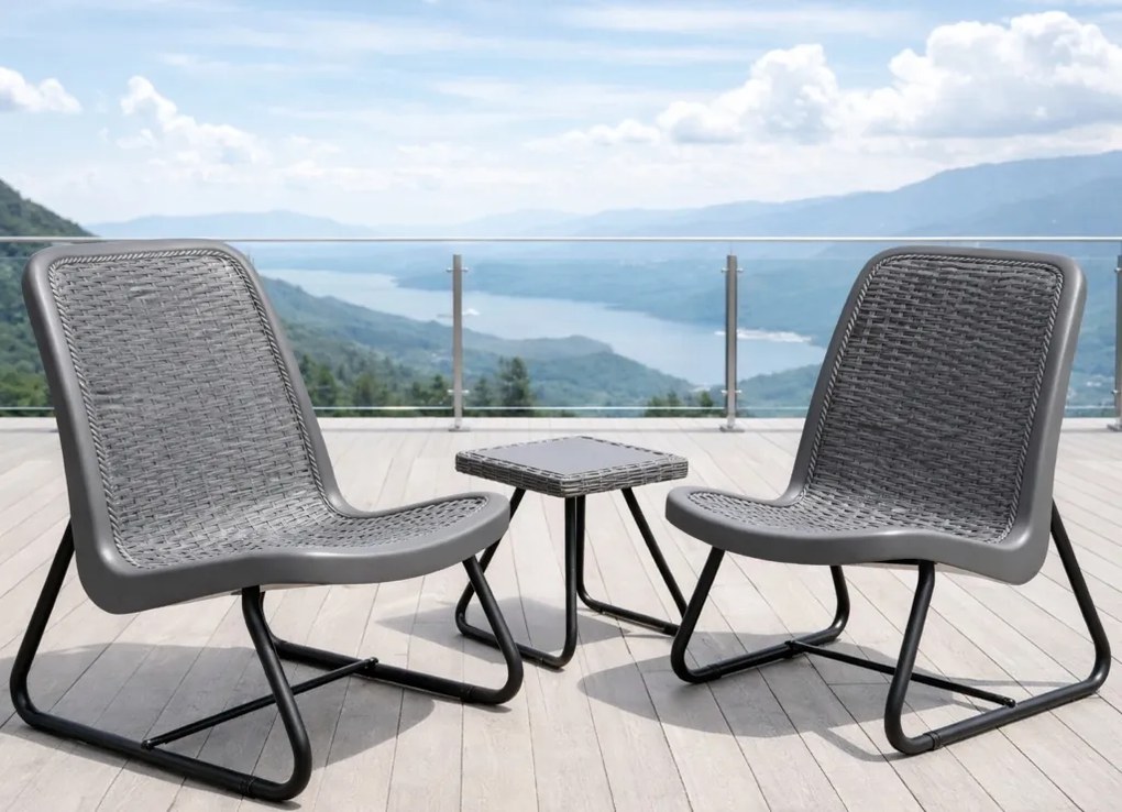 Zestaw mebli ogrodowych Spritz DC30+DT07 na taras i balkon, kolor szary