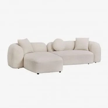Sofa Modułowy Z Lewym Szezlongiem, 2-częściowy, Z Tkaniny Chenilla Coco Szenila Gruba Biała - Sklum