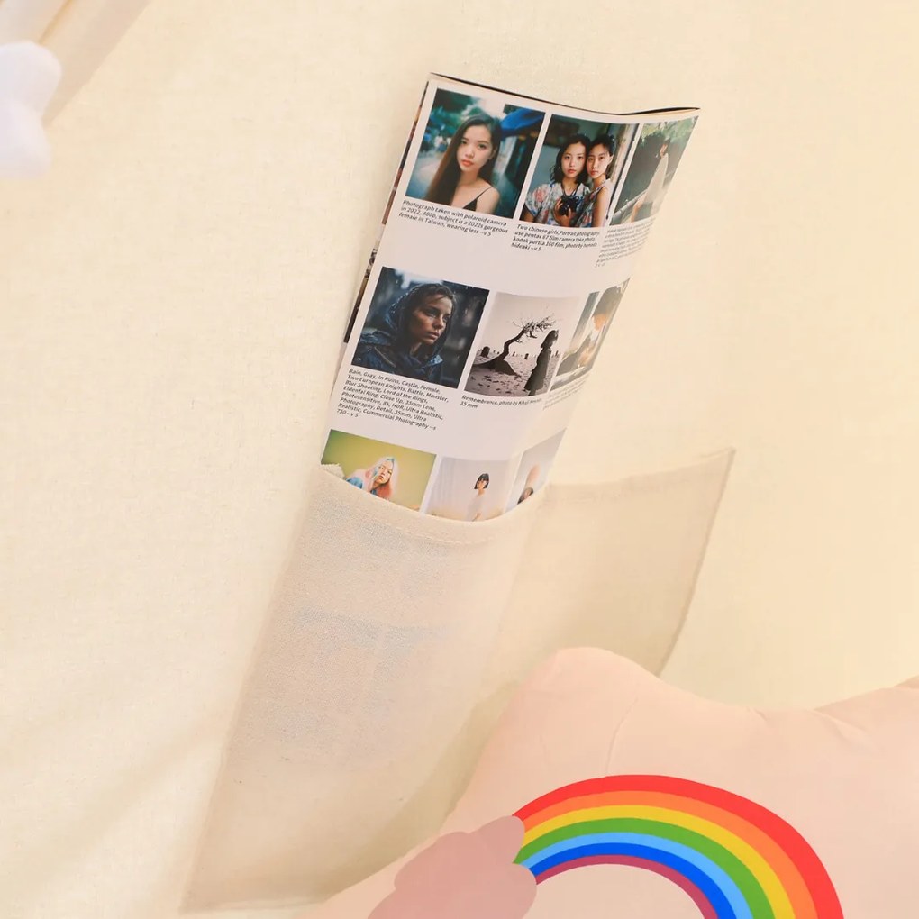 Namiot tipi JULIUS, 120x120x160cm, biała/szara Jurhan