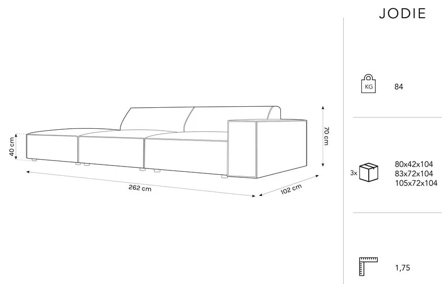 Beżowy narożnik (lewostronny) z materiału bouclé Jodie – Micadoni Home