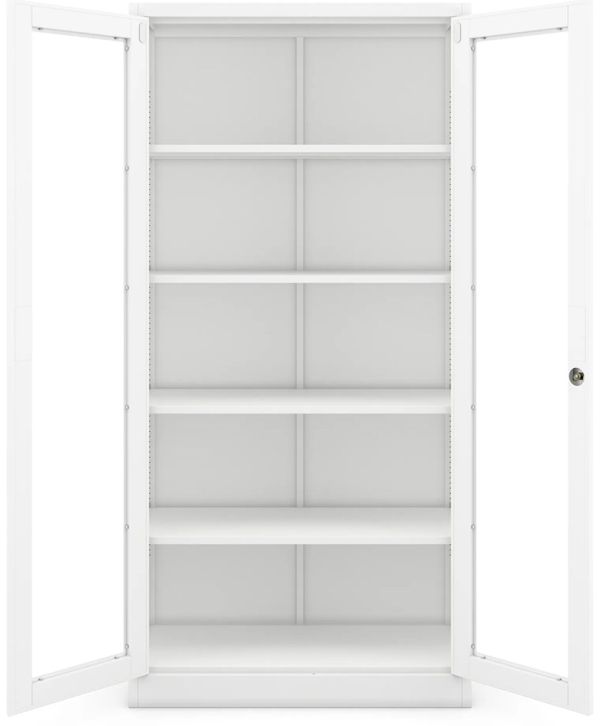 Szafa przeszklona medyczna, witryna lekarska AMELIA, 900 x 1850 x 400 mm, biała