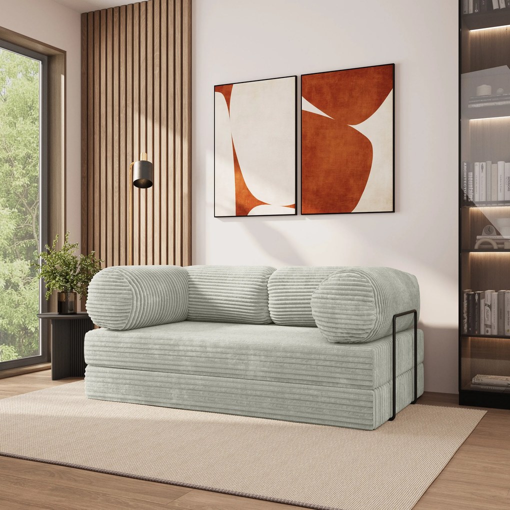 Masseno Sofa piankowa ALVIO z funkcją spania - Jasnoszary - TILIA 83 / Ze stelażem