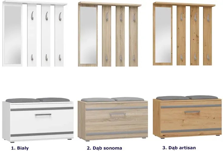 Garderoba z wieszakiem i szafką na buty dąb artisan S4-Z13