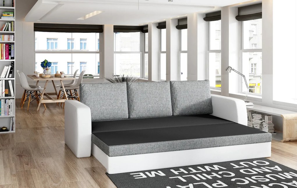 Sofa rozkładana z funkcją spania INVERSA szara/czarna ELTAP
