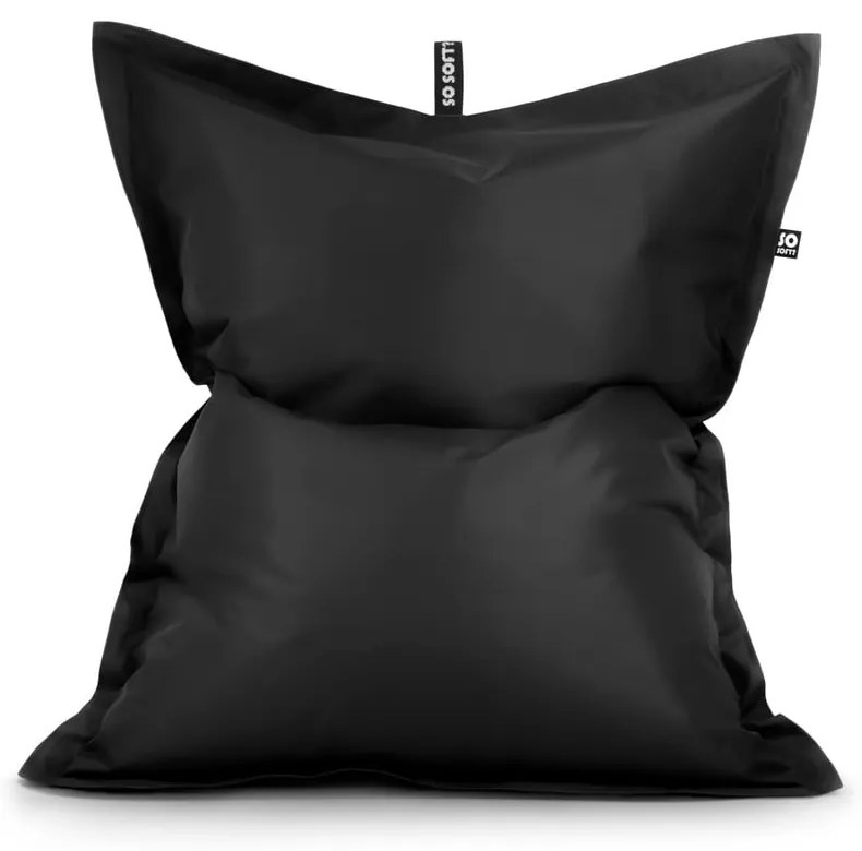 Czarny worek do siedzenia z imitacji skóry Pad L – So Soft?