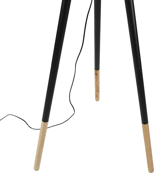 Zestaw lampy stołowej i podłogowej z czarnym kloszem - Pip