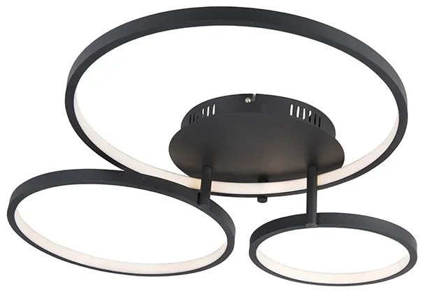 Nowoczesna lampa sufitowa czarna z wbudowanym LED i ściemniaczem - Rondas Nowoczesny Oswietlenie wewnetrzne