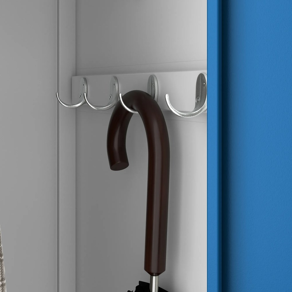 Szafka pracownicza metalowa czterokomorowa niebieska: KACPER II