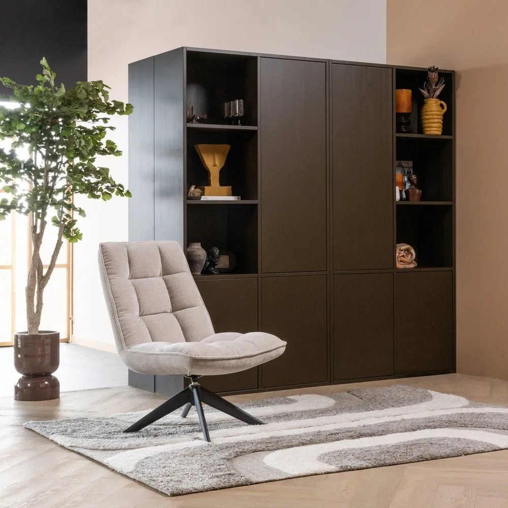 Ciemnobrązowa szafka modułowa z litego drewna sosnowego 108x215 cm Meggy – WOOOD