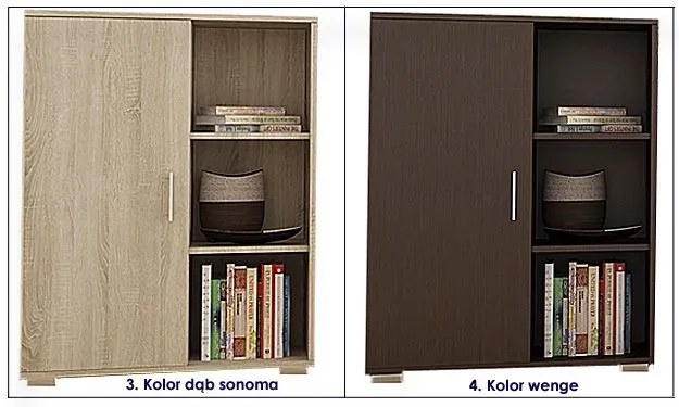 Nowoczesna komoda Armo do salonu- biała + wenge
