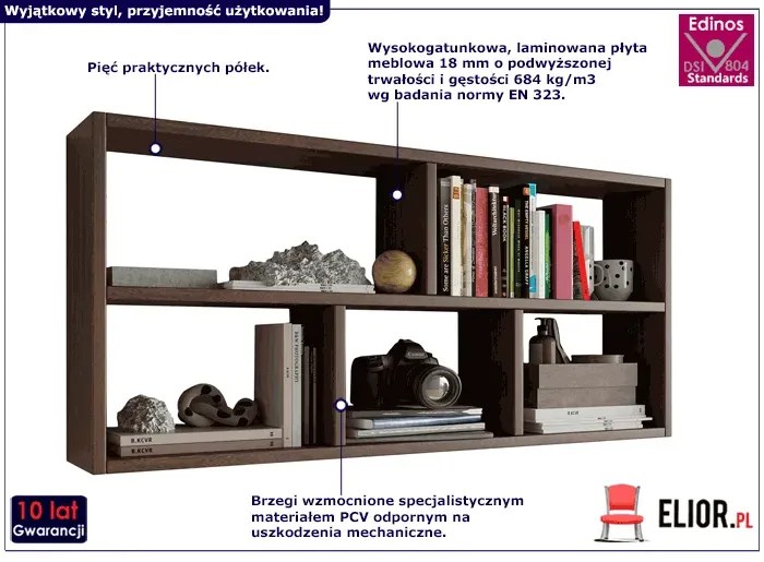 Wiszący Regał Z Przegródkami Wenge P3-L05