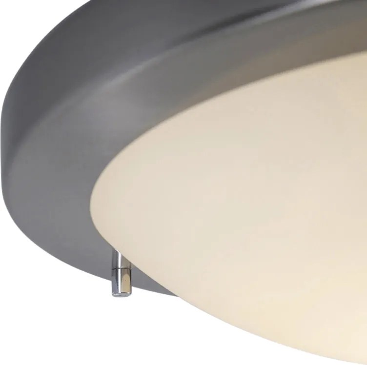 Inteligentna lampa sufitowa stalowa 31 cm w tym WiFi A60 IP44 - Yuma
