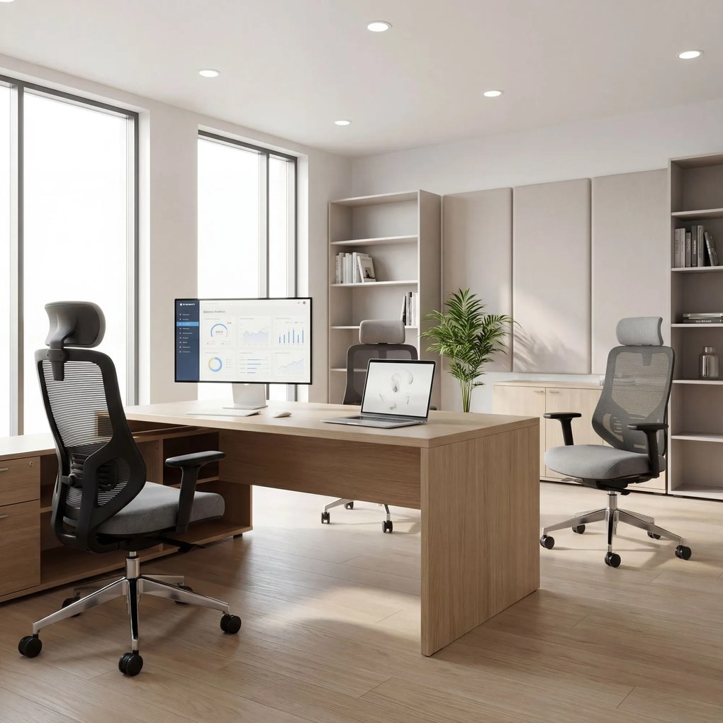 Ergonomiczny fotel biurowy z siatką ciemnoszary AXIS