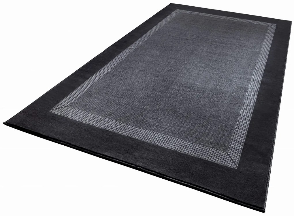 Dywan nowoczesny Basic czarno-szary 120 cm x 170 cm