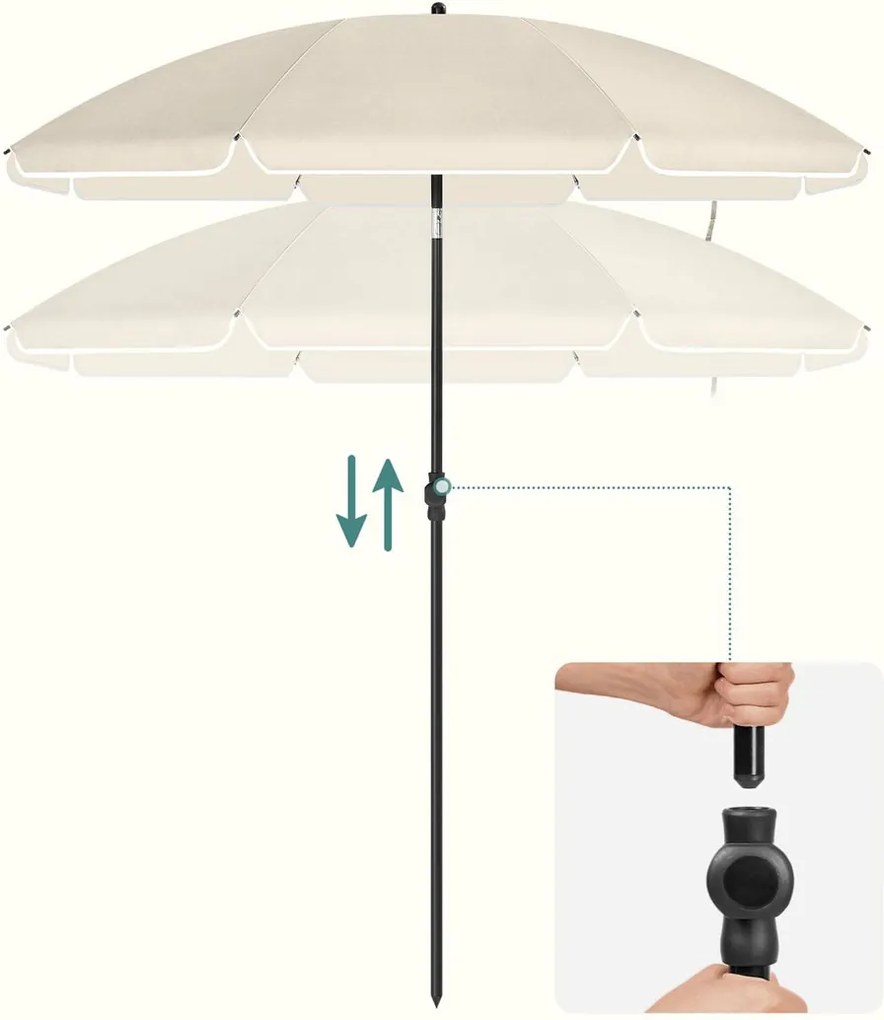 Parasol SOLARA, Ø160 cm, beżowa SongmicsHome