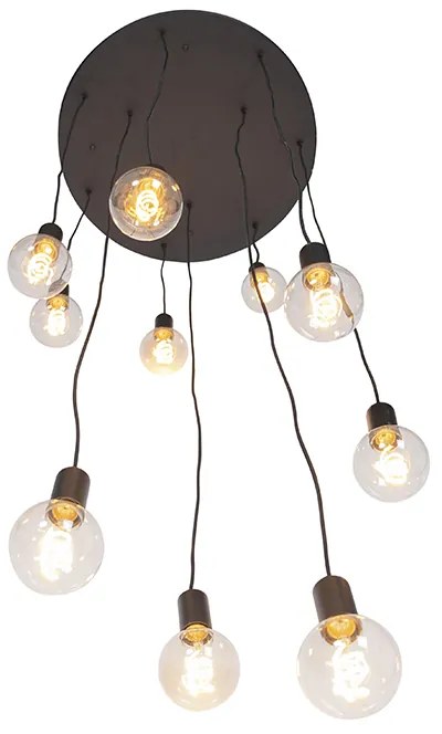 Nowoczesna lampa wisząca czarna 60 cm 10-światłowa - Facil Nowoczesny Oswietlenie wewnetrzne