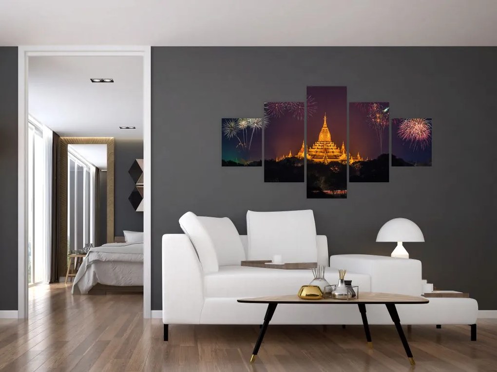 Obraz fajerwerków w Azji (125x70 cm)