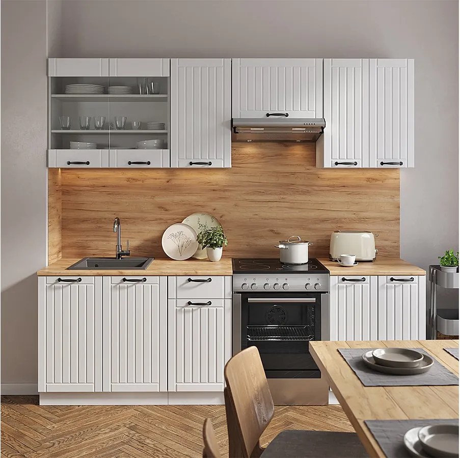 Aneks kuchenny biały dom wiejski/biały 240x60x81.6 fame-line