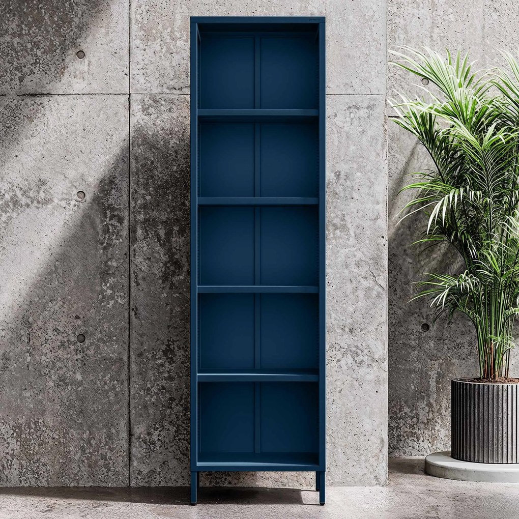 Regał na książki MARIO, 500 x 1800 x 350 mm, Modern: granatowy
