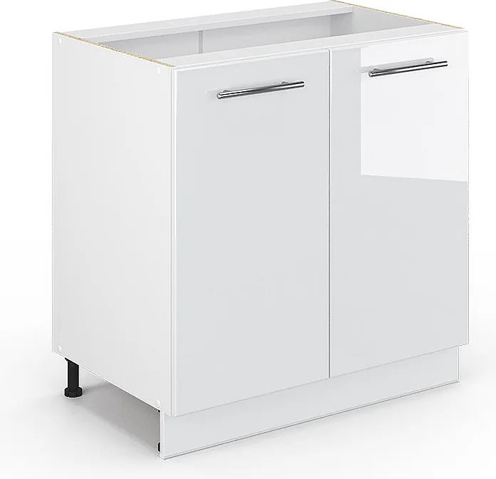 Szafka pod zlew biały wysoki połysk 80x51.6x82 fame-line