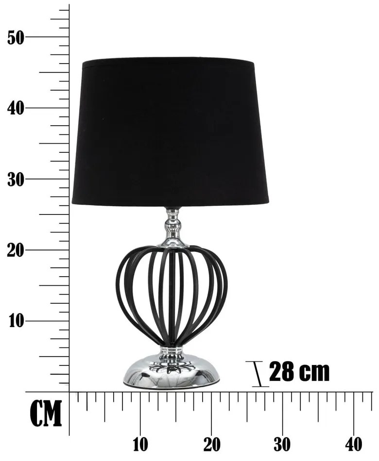 Lampa stołowa w czarno-srebrnym kolorze z tekstylnym kloszem (wys. 44,5 cm) Darky – Mauro Ferretti