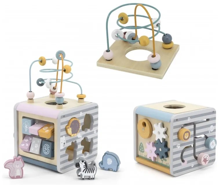 Viga polarb activity box drewniane edukacyjne centrum gier 5w1 kostka