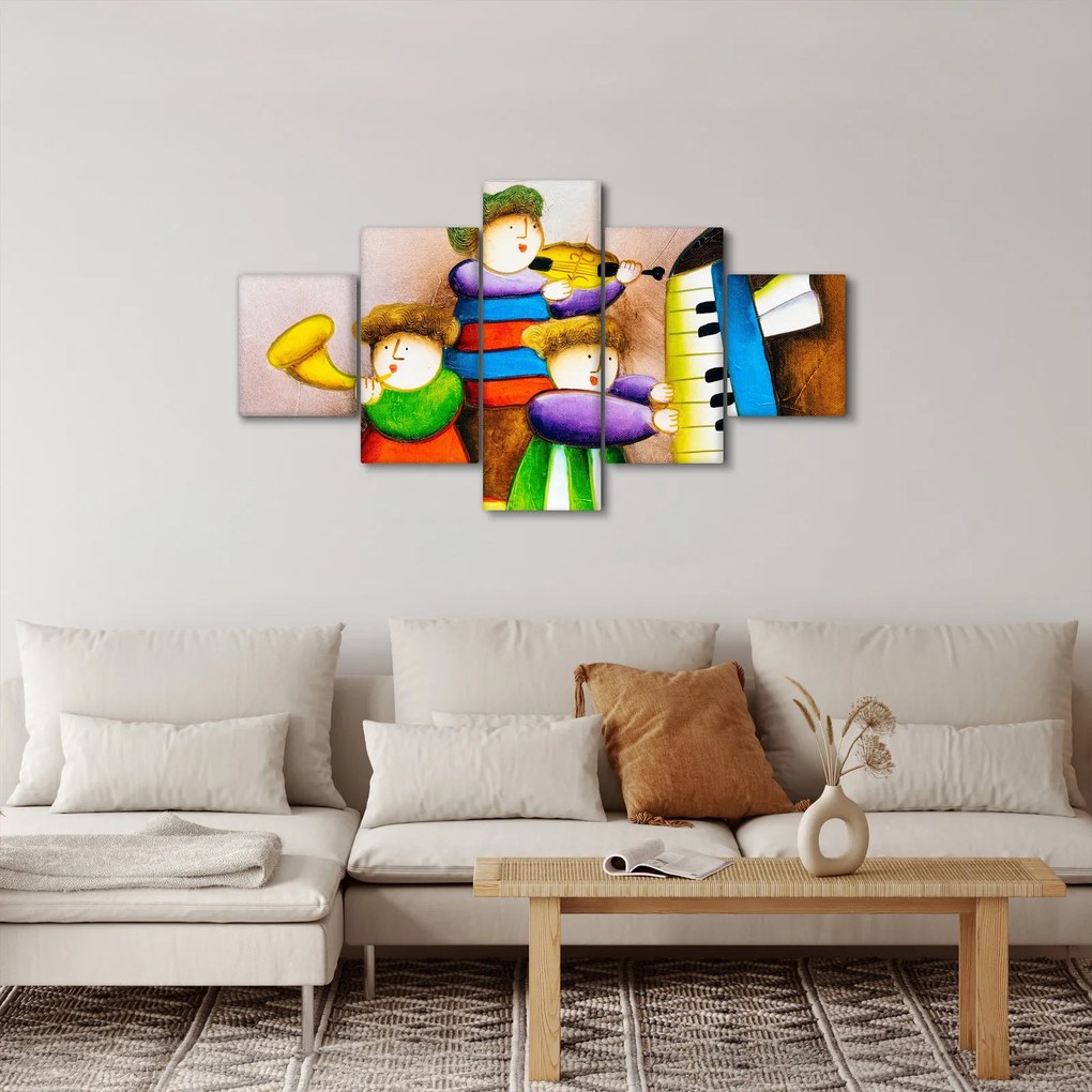 Obraz - Muzycy, malarstwo (125x70 cm)