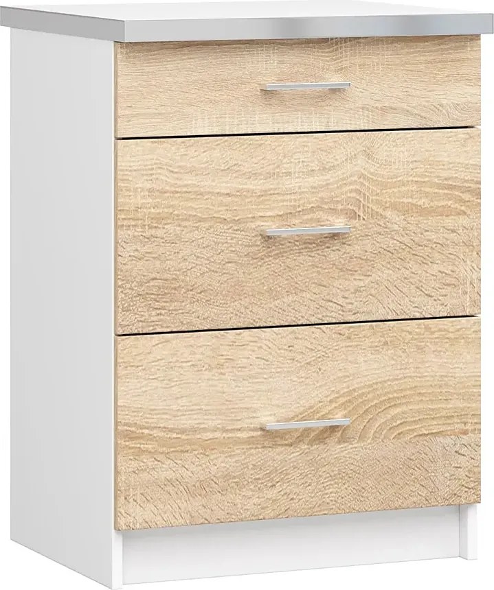 Dolna Szafka Kuchenna Z Szufladami 60 Cm Dąb Sonoma H2-E34