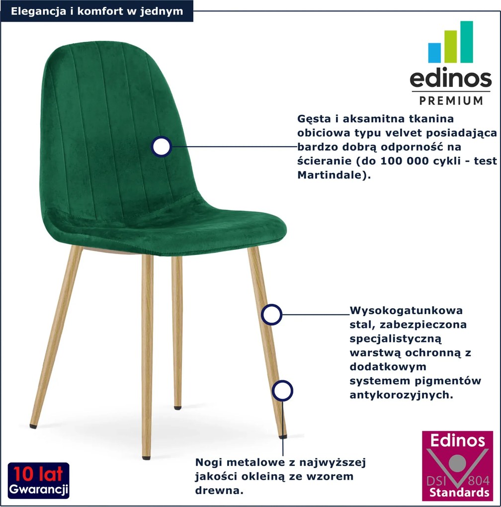 Zielone aksamitne krzesło metalowe Z8-S89