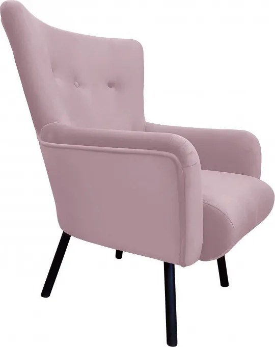 Fotel TULIP tkanina Welur noga metalowa Uszak luksusowy komfort salonu : Kolor nogi - Czarna, Kolor tkaniny - VELVET - MG55