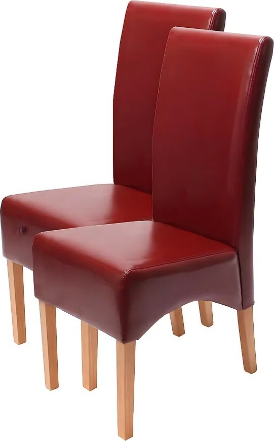 Krzesło do jadalni Crotone (zestaw 2 sztuk),  czerwony, jasne nogi