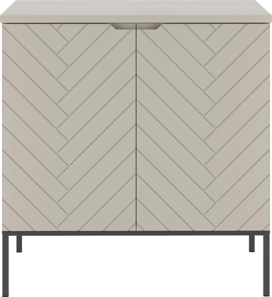 Szafka pod umywalkę nablatową Aspen 08, cashmere/czarny, 80 cm - zestaw 1