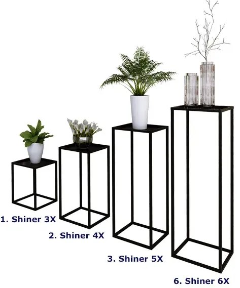 Czarny metalowy kwietnik w stylu loft W5-B27