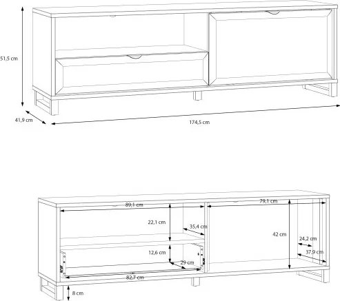 Stolik RTV P z szufladą i szafką Mareda 121