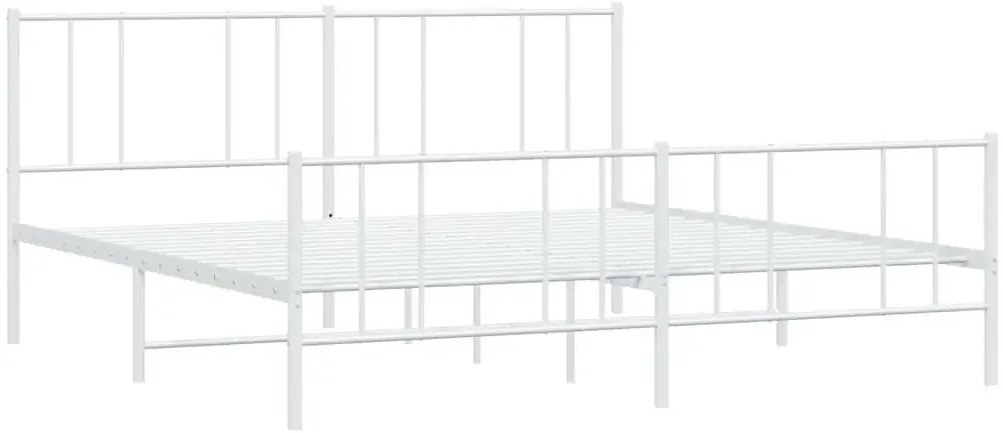 Białe metalowe duże łóżko małżeńskie 200x200 cm Z6-L24