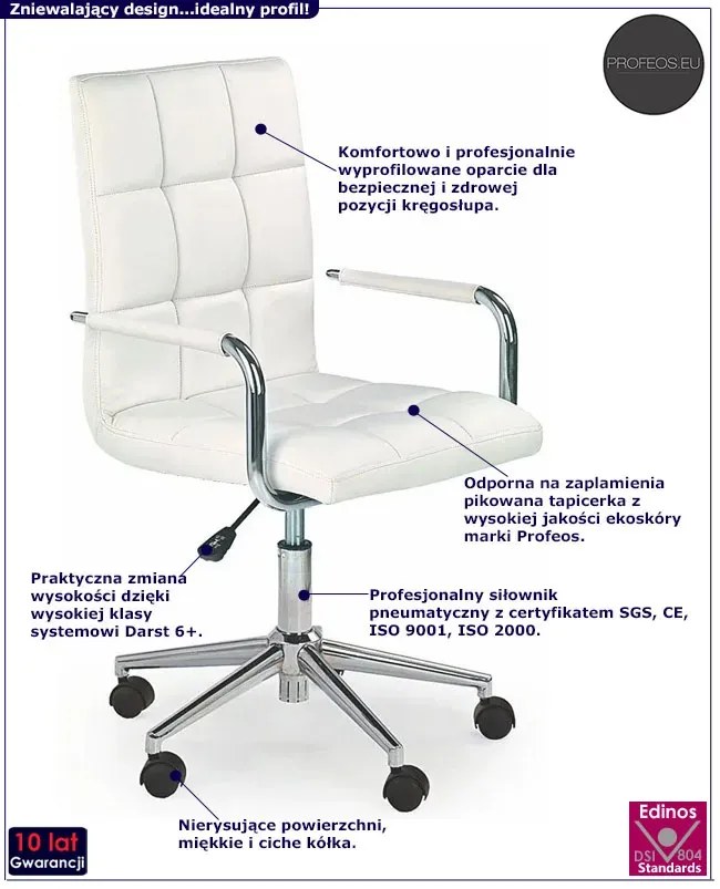 Pikowany fotel dla ucznia L7-E96