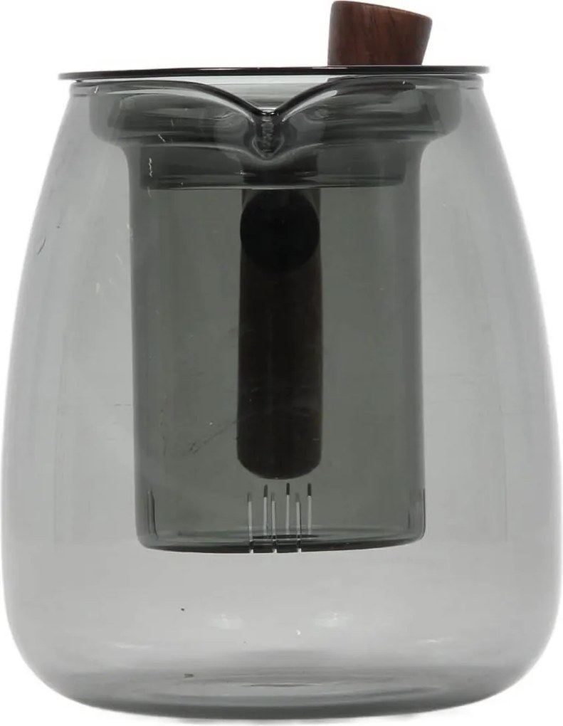 Dzbanek do zaparzania z szarego szkła TWISTED LIME, 800 ml