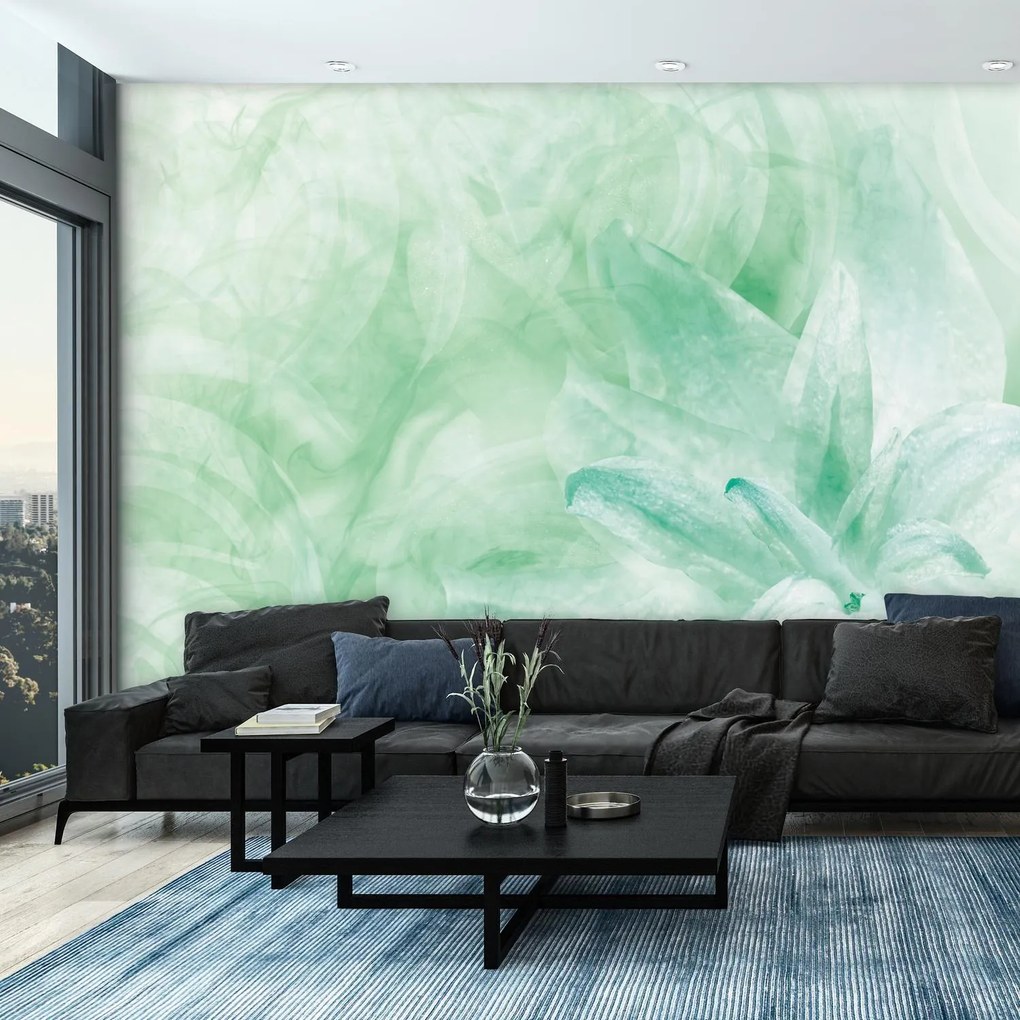 Fototapeta - Zielony kwiat (196x136 cm)