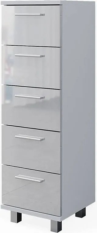 Szafka łazienkowa biały wysoki połysk 30x30x95 ilias