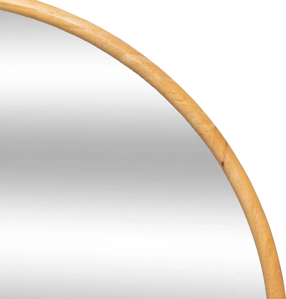 Lustro ścienne KIM w drewnianej ramie, Ø 75 cm