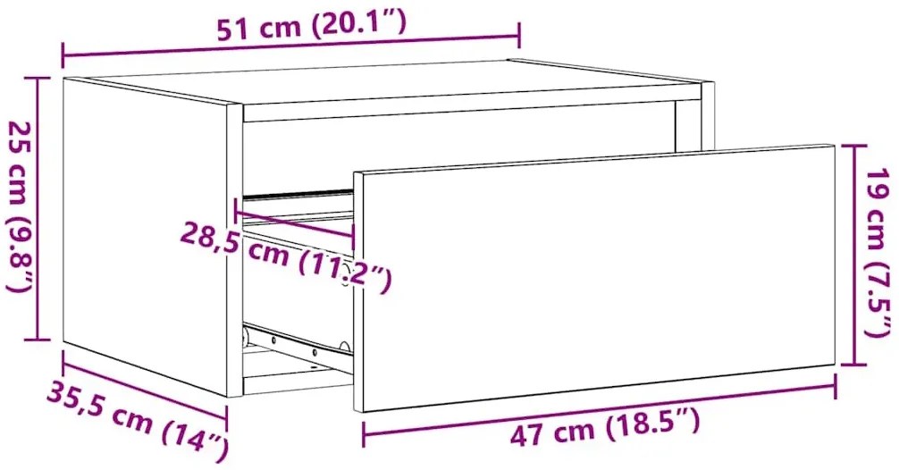 Szafka nocna stare drewno S7-P19